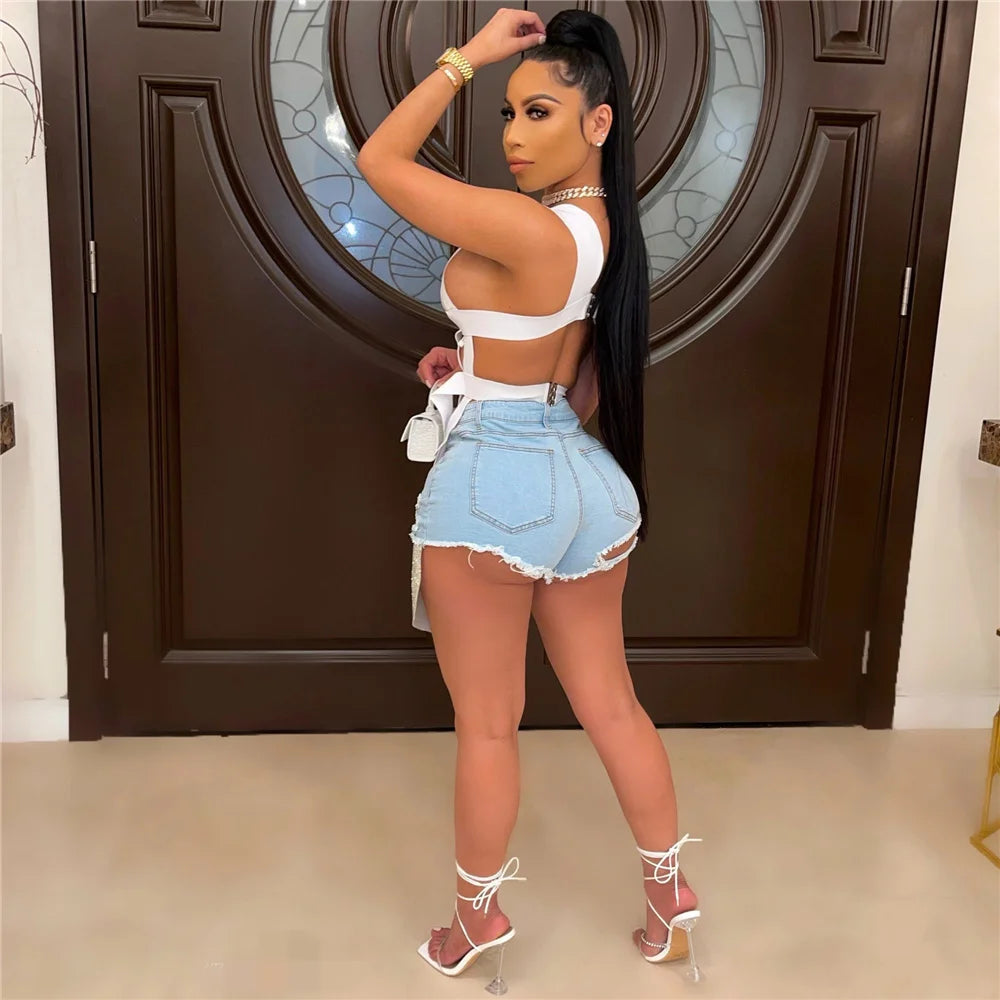 Sexy Hollow Out Ribbons Bandage Crop Tops Women Summer 2021 Solid Streetwear Harajuku Party Clubwear Sleeveless Top Mujer Female