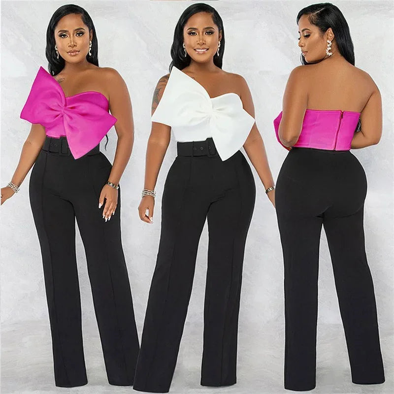 Doyerl Elegant Big Bow Crop Top Women Clothing Nightclub Strapless Bowknot Backless Shirt Rave Festival Party Tube Tops Blouse