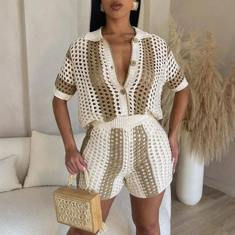 Striped Knit Vacation Set