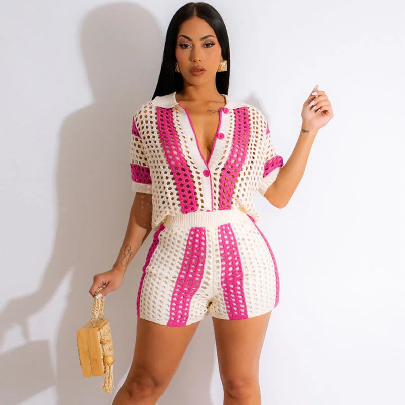 Striped Knit Vacation Set